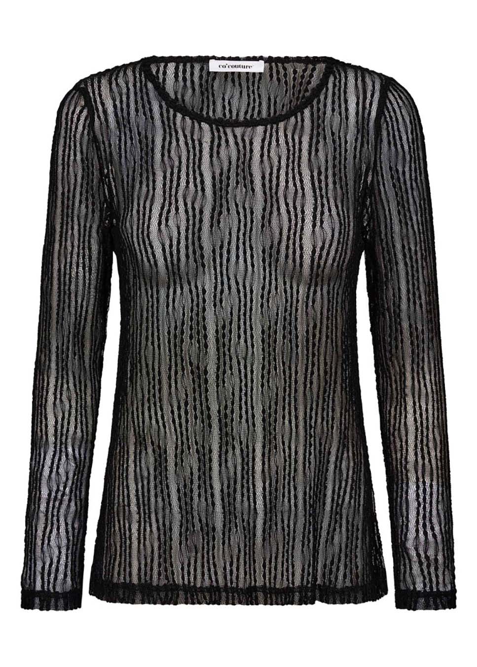 Co Couture BarbCC O-Neck Blouse zwart voorkant