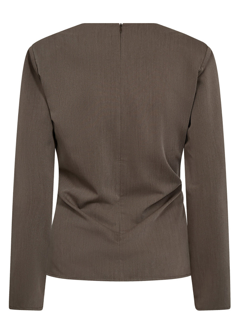 Co Couture TengaCC Pleat Blouse met strik Walnut bruin achterkant