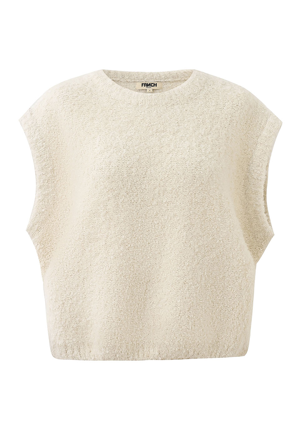 FRNCH CHM25788 gebreide wollen spencer wit creme voorkant