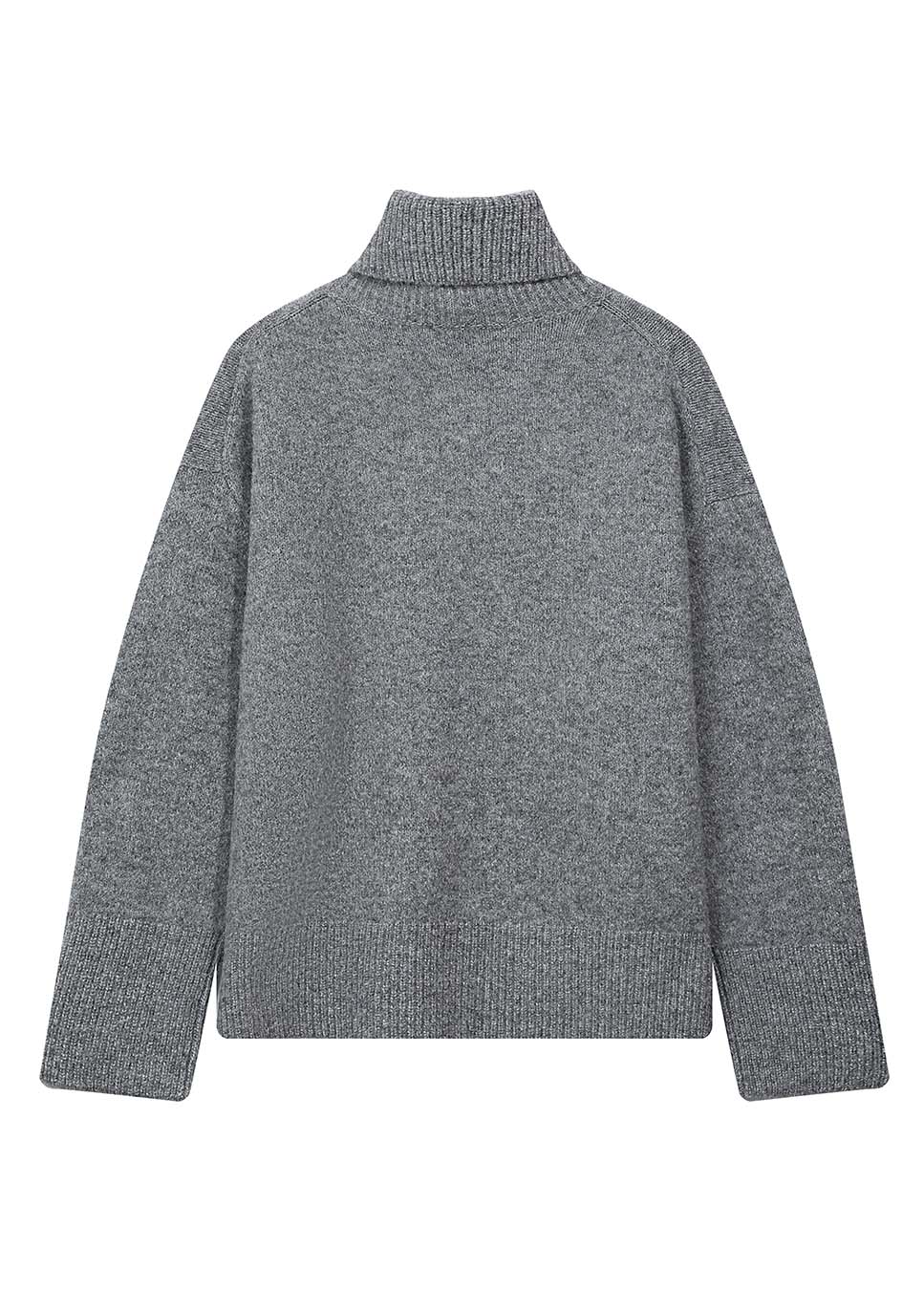 Grace & Mila Taxi coltrui gebreid wol oversized grijs achterkant