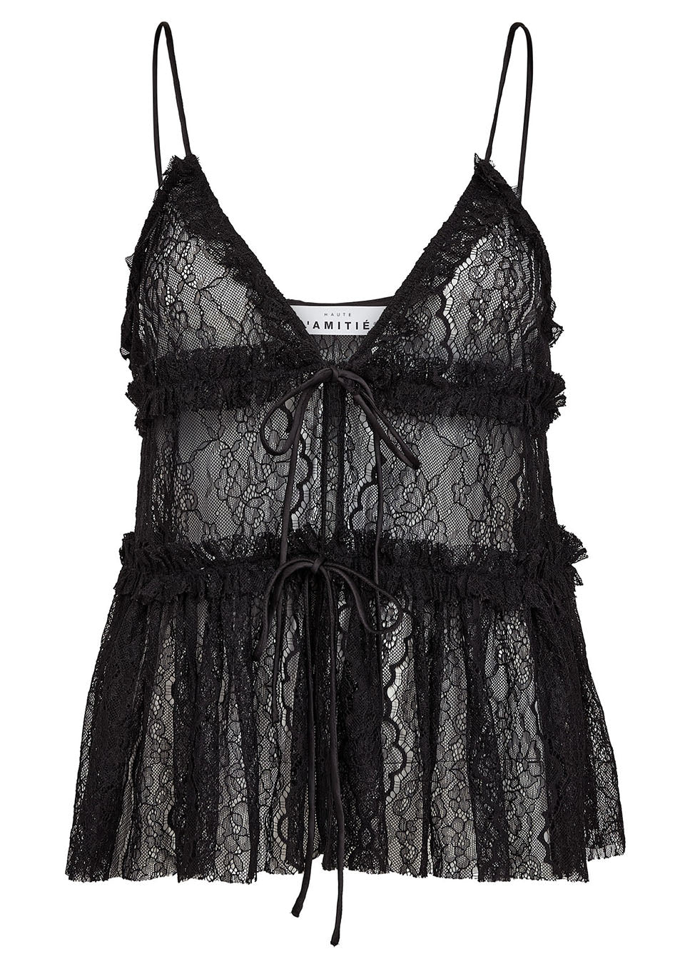 Haute L’Amitié New Lace Tie Top zwart voorkant