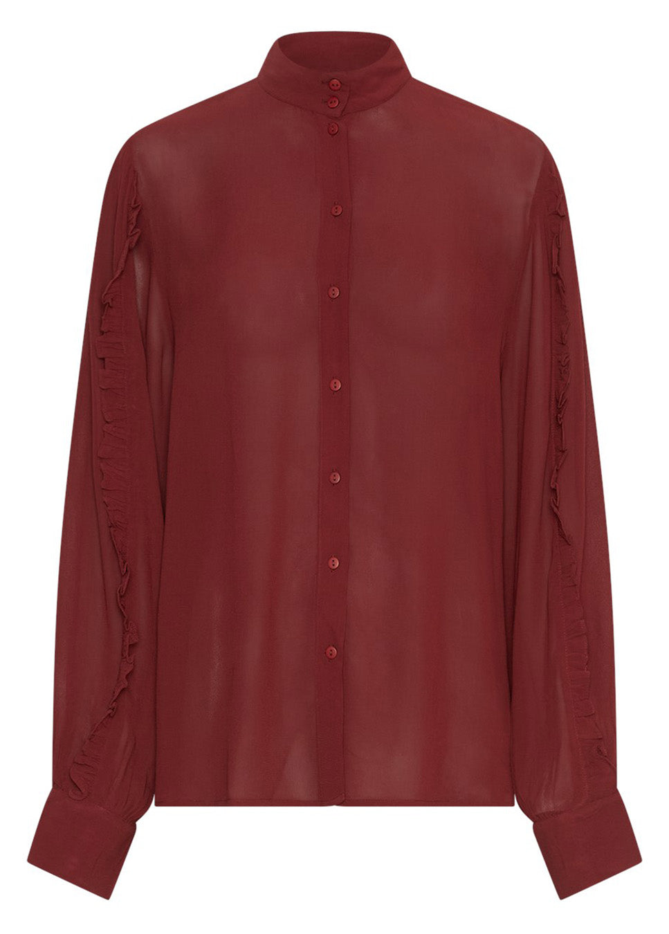 MSCH Copenhagen MSCHKasandra Orabella blouse met ruches rood voorkant