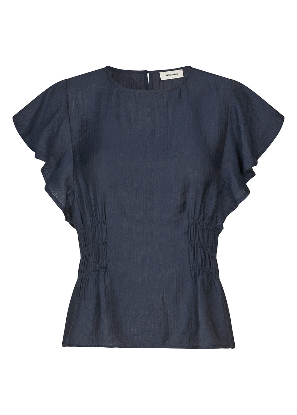 Modstrom Nixonmd top smock blauw korte mouw voorkant