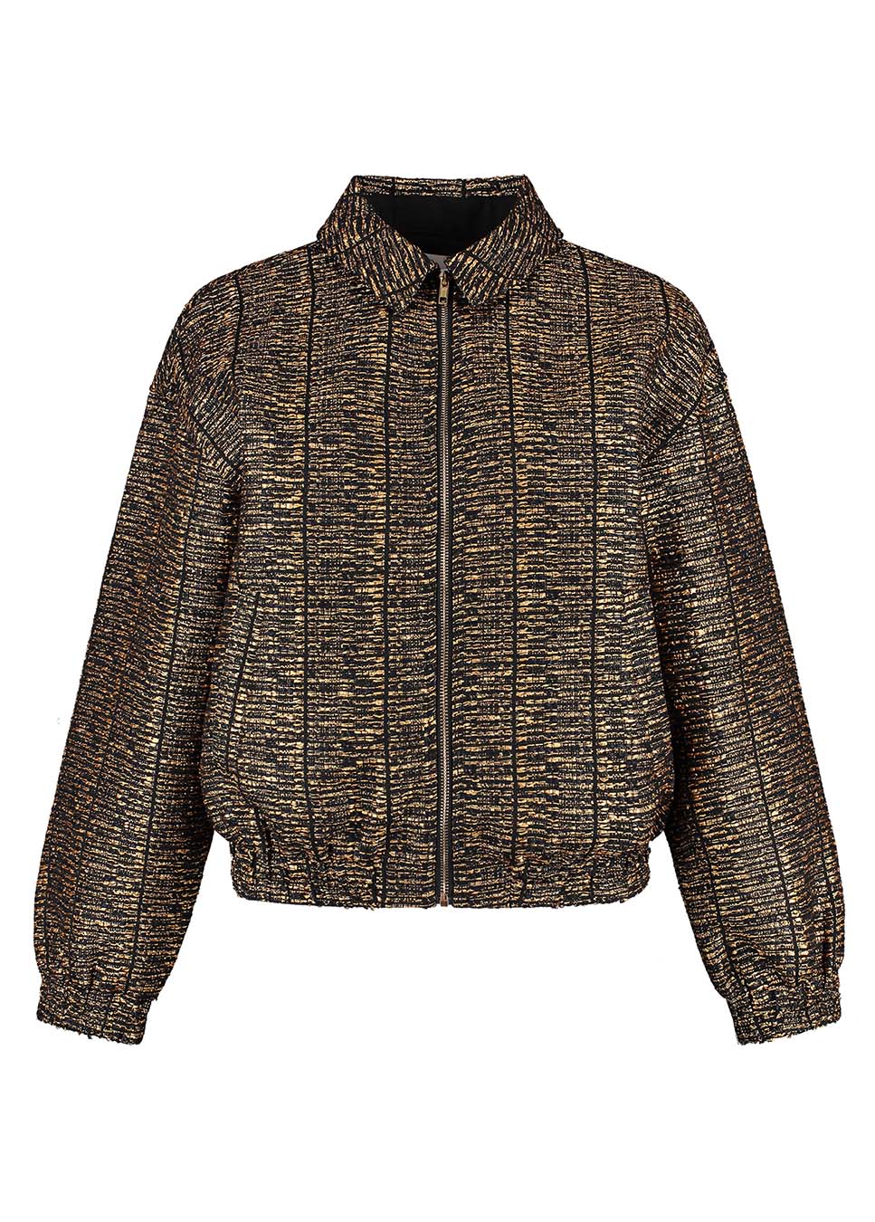 Studio Amaya Victoria bomber jasje zwart goud voorkant