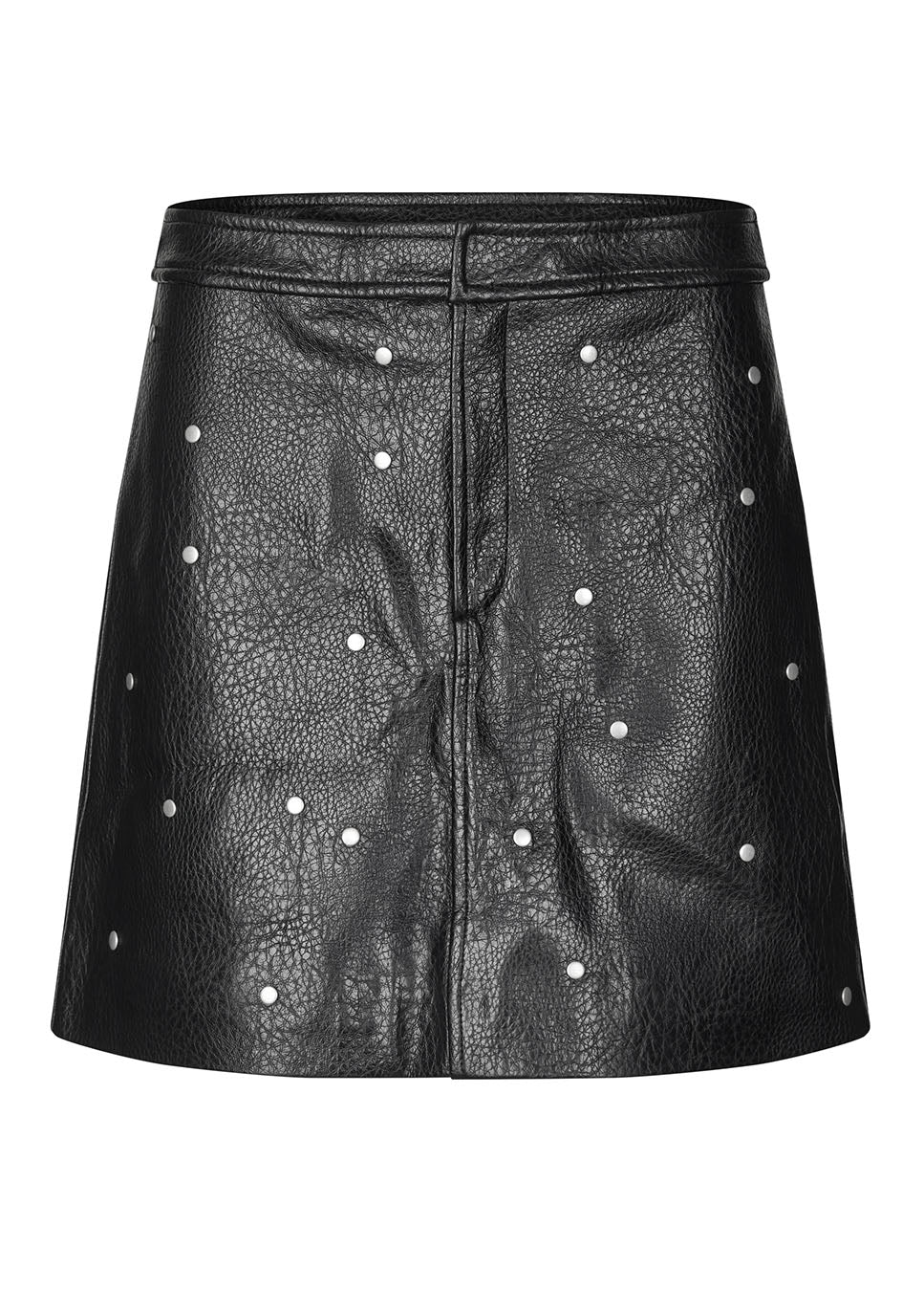 mbyM Altari-M rok vegan leather met studs zwart voorkant