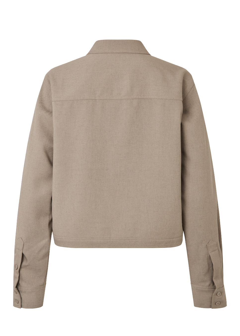 product foto van de mbyM Azurra M blouse linnen in het beige uitgevoerd achterkant.