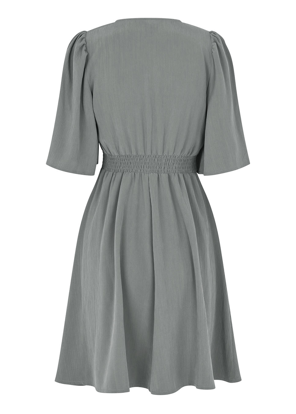 mbyM Melika-M jurk midi-jurk grijs blauw achterkant