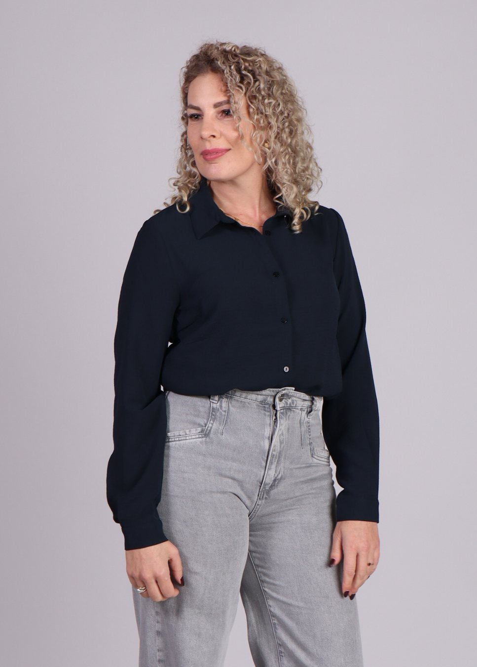 modstrom blouse ossa blauw dames  op model