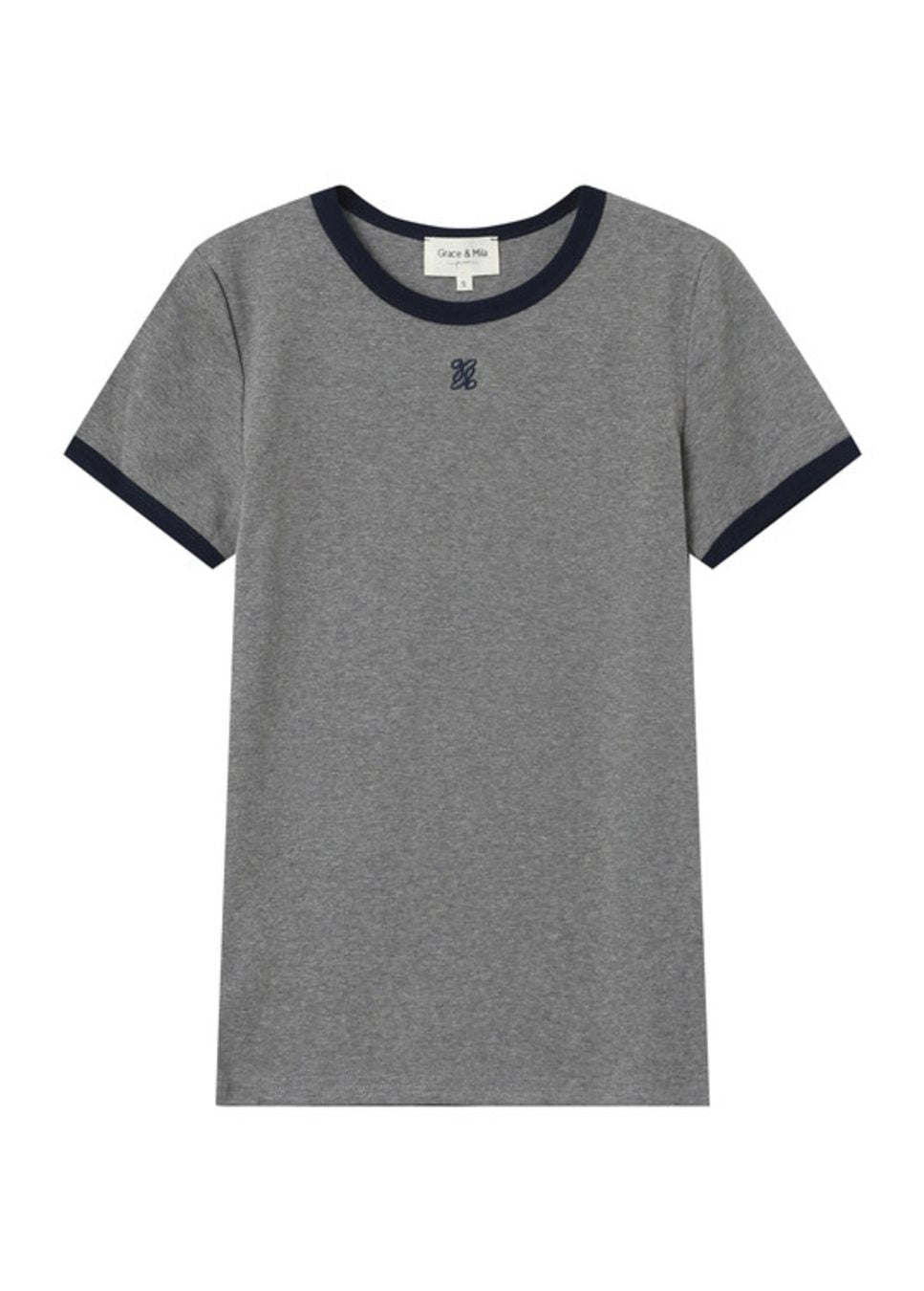 Grace & Mila sany t-shirt grijs korte mouwen product foto voorkant