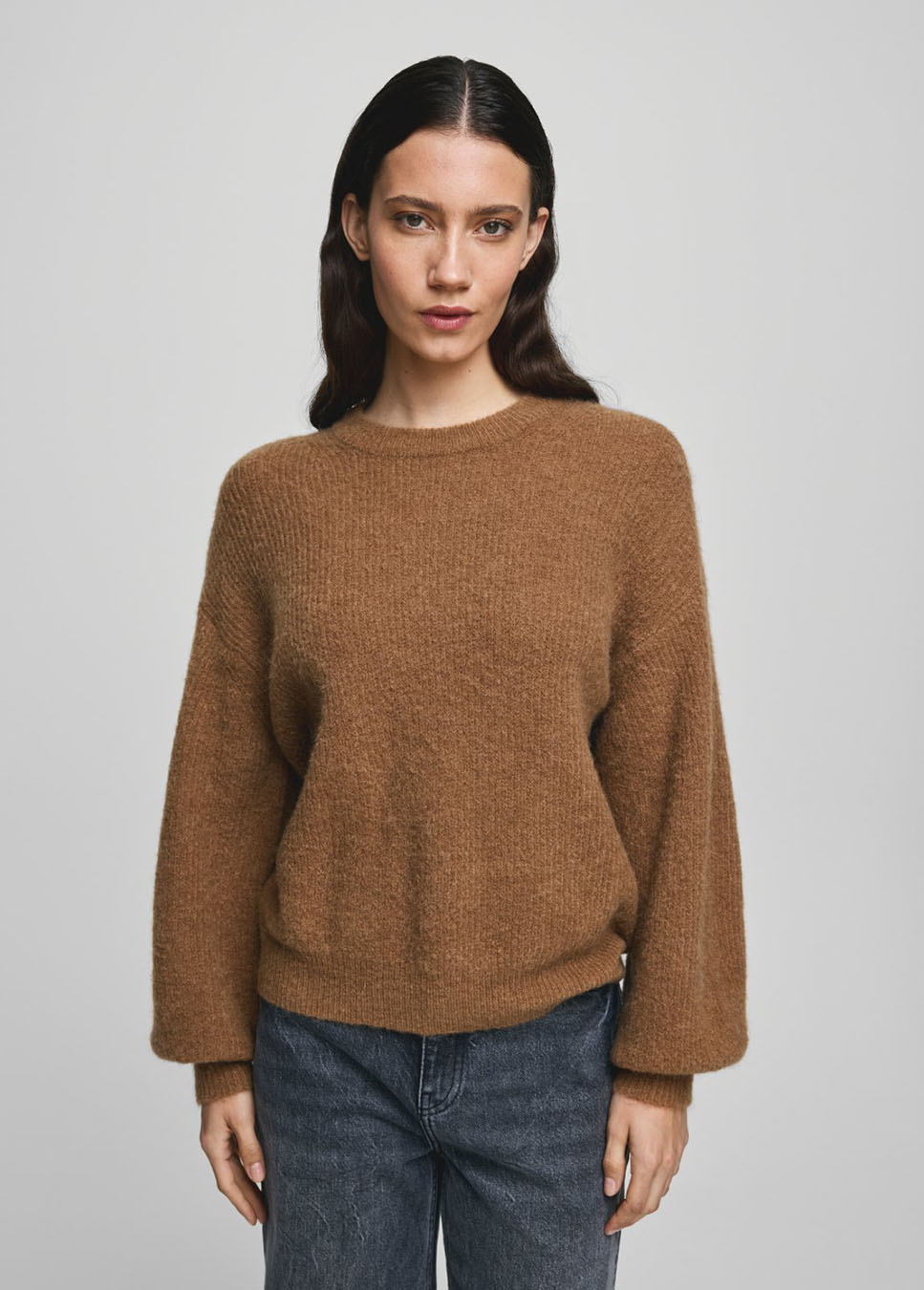 MSCH Copenhagen MSCHGustel Hope Pullover wol beige voorkant model met jeans