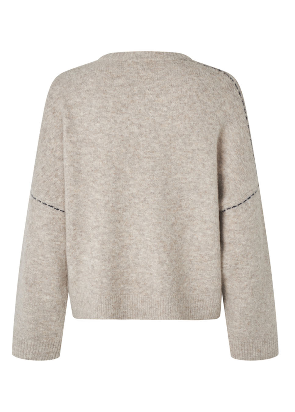 MbyM Gildar-M trui wolmix met stitch detail beige achterkant
