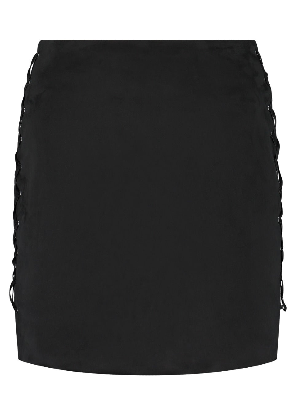 Studio Amaya klara rok zwart met veter suede productfoto