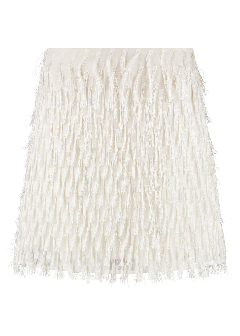 Studio Amaya Allison rok met franjes off white voorkant