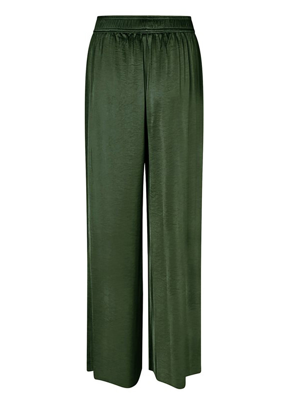 mbyM Asaka-M broek wide-leg satijn donker groen achterkant