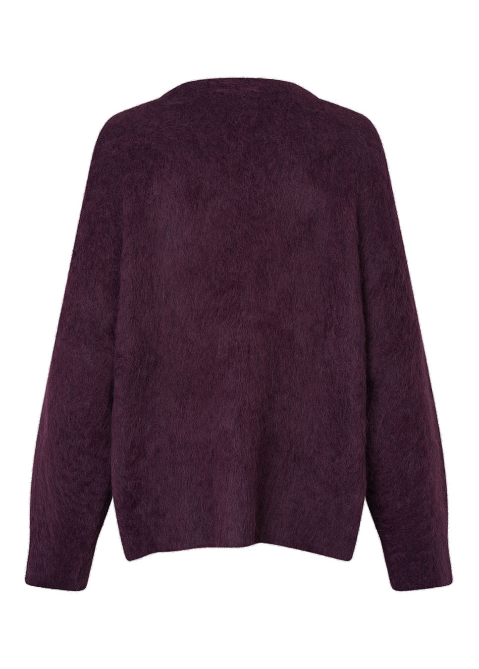 mbyM Gillis-M trui gebreid fluffy bordeaux rood achterkant